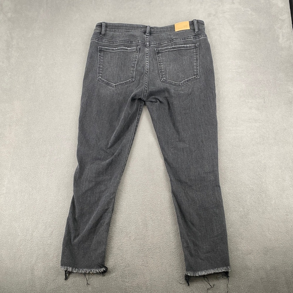 BKE Payton Mid-Rise Ankle Skinny Jeans Grey Raw Hem 31x27 Distressed Stretch - Picture 6 of 11